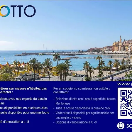 Oiseau Bleu - Giotto - Beau Avec Immense Terrasse Et Garage Prive Mae-9014 Apartamento Menton
